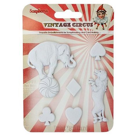 Ozdoby polimerowe Scrap Berry's Vintage Circus, 6szt